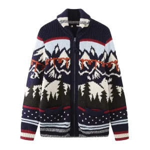 Custom Men’s Winter Knitwear Cardigan Anti Shrink Coats and Jackets Made From Soft Cashmere Sweater Material