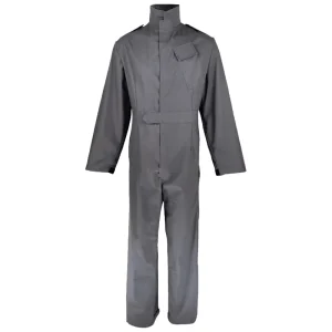 Custom Men’s Work Uniform 65/35TC Gray Coverall Workwear with Adjustable Waist Breathable Cotton Polyester EN Certified