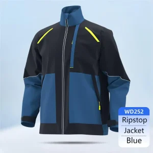 Custom Men’s Workwear Jacket Reflective Ripstop Durable Work Jacket Safety Worker Cotton Tops