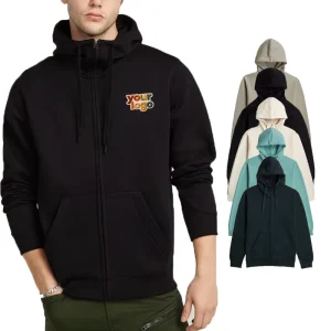 Custom Men’s Woven Pullover Hoodie Vintage Zipper Design Casual Autumn Business Style 100% Cotton Breathable OEM