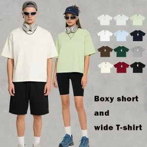 Custom New Trendy Casual 240g Heavyweight Cool feeling Sorona Sports Boxy T shirt for Men