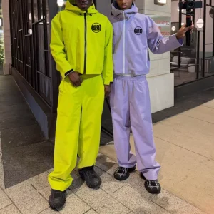 Custom Nylon Track Suit Windbreaker Jackets and Pant Two Piece Sets Lightweight Tracksuit for Men