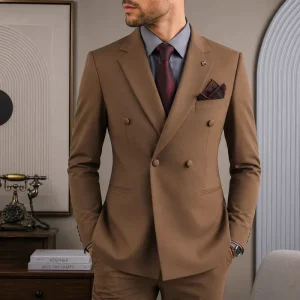 Custom OEM ODM Double Breasted Men’s Blazer V neck Italian Style Formal Business Wedding Party Prom High Quality