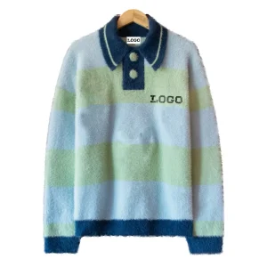 Custom OEM ODM Logo Jacquard Knitwear Mohair Sweater Knitted Men’s Sweater Pullover Sweater for Men