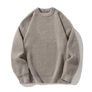 Custom OEM ODM Men Knit Sweater Cotton Knitwear Blank Sweater Pullover Manufacturer Crew Neck Long Sleeve Knit Sweater