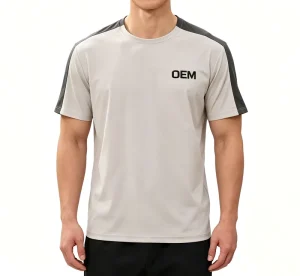 Custom OEM Service Digital Printing Knitted Two Tone Lightweight 90%Polyester 10%Elastane Breathable Sport Wear T-Shirt for Men