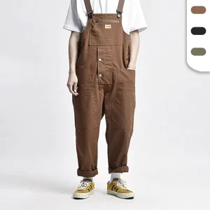 Custom Overalls for Men Chino Baggy Trousers with Work Overalls with Custom Logo Street Wearing Casual Trousers