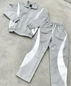 Custom Oversize Sportwear Streetwear Sweatsuit Jacket and Jogger Set Windbreaker Nylon Mens Tracksuit