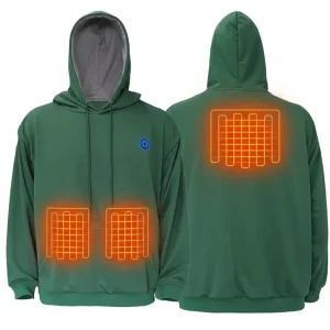 Custom Oversized Deep Teal Heated Hoodie With Piping Two Piece Men’s Tracksuits Breathable Gym Activewear Men Heated Sweat Suits