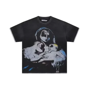 Custom Oversized Drop Shoulder Short Sleeve Vintage Print Men’s T-Shirt for Trendy Street Fashion and Retro Style