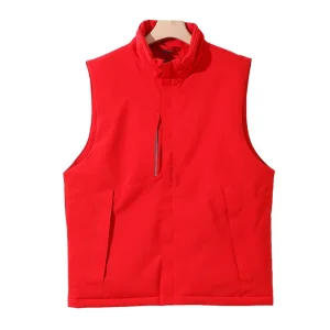 Custom Padding Vest With Zipper up and Pockets Outdoor Sleeveless Jacket for Golf Hiking Casual Travel Men’s Puffer Vest