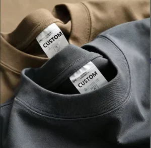 Custom Plain Heavyweight T-shirt Luxury Tshirt Custom Print logo Mock Neck Blank T Shirt Oversize Men’s T-shirt for Men