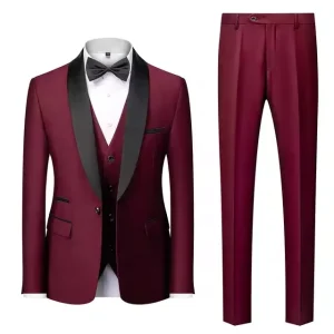 Custom Plus Size Men’s Wear Men’s Suit Business Blazer Vest Pants Tuxedo Wedding Suit for Men
