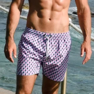 Custom Polyester Casual Mid Waist Embroidered Board Shorts Men’s Recycled Quick Dry Breathable Swimwear