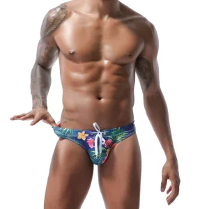 Custom Print Men’s Swimwear Brief Quick Dry Low Waist Reversible Breathable Polyester Nylon Sexy Beach Shorts OEM
