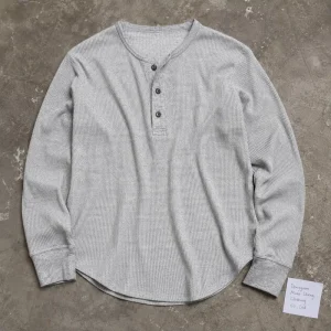 Custom Print Men’s Thermal Casual Cotton Graphic Oversized Long Sleeve t Shirt Thermal Waffle Knit Long Sleeve Shirts for Men