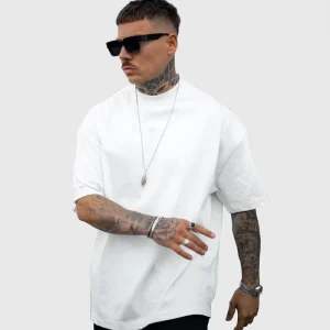 Custom Print Neck Logo Heavyweight Organic Cotton t Shirts High Quality Blank Custom t Shirt Oversized Men’s T-shirt