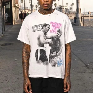 Custom Printed Logo Men’s Oversized Loose Fit 100% Cotton Knitted Heavyweight Short Sleeve Streetwear T Shirts OEM Designer