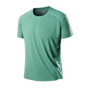 Custom Printed Men’s Gym T-Shirt Solid Design Round-Neck Polyester Workout T-Shirt Dyed Technics