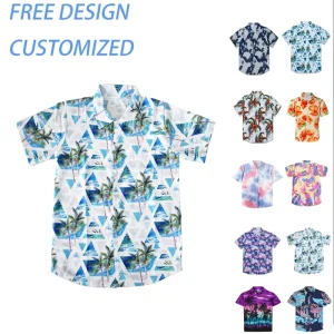 Custom Printed Silk Casual Beach Shirt Summer Breathable Casual Hawaii Shirt Men Unisex Hawaiian Shirt