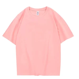 Custom Processing 220g T-shirt Men’s Short Sleeve Plain Summer Casual Top Loose Round Neck Streetwear Tee
