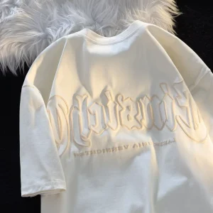 Custom Puff Print Tshirt 100% Cotton Blank Plain White Men’s Oversized T-shirts Pour Hommes Unisex Heavyweight T Shirts for Men