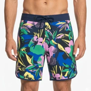 Custom Quick Dry Men’s Swim Trunks Floral Print Beach Board Shorts Breathable Mesh Lining Men Swimming Shorts With Drawstring