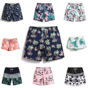 Custom Recycled Men’s Swimwear Beach Shorts Trunks Quick Dry Waterproof Various Animal Solid Striped Dot Print