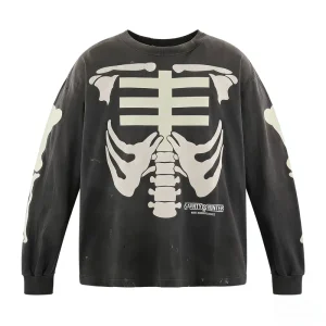 Custom Retro Hip Hop Streetwear T shirts Men’s 100% Cotton Long Sleeved Jersey Oversized 260 Grams Breathable Quick Dry Loose