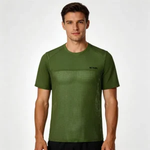 Custom Running Green Men Vest Singlet T Shirt Mesh Fabric Quick Dry Breathable Gym Workout Fitness Training Athletic Wear