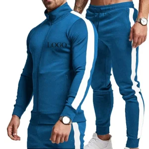 Custom Running Jogger Tracksuit Men New Design Blank Side Stripe Running Wear