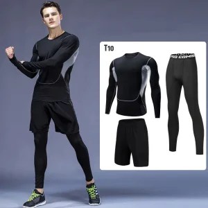 Custom Running Suit Gym Wear Men 3 Piece Set Workout Clothing Gym Fitness Tracksuit Sportswear