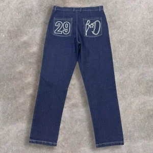 Custom Screen Printing Logo Streetwear Pants Loose Straight Baggy Plus Size Men’s Jeans