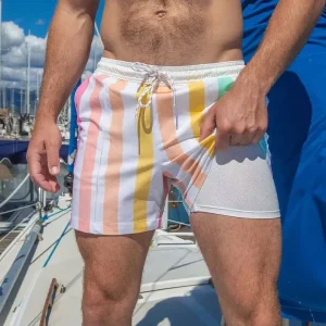 Custom Shorts Vertical Stripes Blank Board Shorts Swimwear Lining Plus Size Men’s Shorts