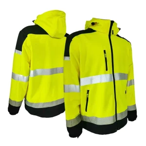 Custom Size Men’s Stretch Workwear Safety Jacket Hivis Construction Uniforms Waterproof Fluorescent