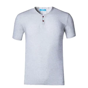 Custom Slim Fit V Neck Printed Short Sleeve Men’s T Shirt Breathable Quick Dry Cotton Workwear