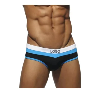 Custom Solid Color Men’s Underwear, U Shape High Waist Super Stretch Cotton Boxers, American Style
