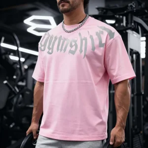 Custom Sports Men’s T shirts Pink Oversized Men’s T shirts Plus Size High Quality Gym T shirt Plain Men