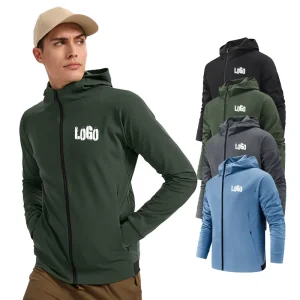 Custom Sports Outdoor Athletic Running Biker Track Jogging Hiking Windbreaker Zip Up Hoodie Men’s Jackets With Zipper Pocket