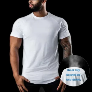Custom Sportswear China Manufacturer Custom Compression Shirt Men 95 Cotton 5 Spandex Fabric Slim Fit Men’s Gym Sport T-shirt