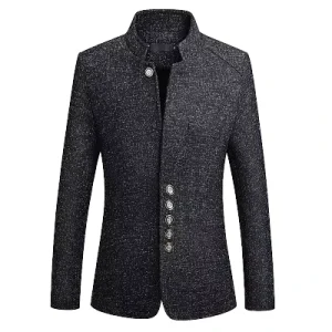 Custom Spring and Autumn New Men’s Stand-up Collar Suit Slim Suit One-piece Large Size Men’s Suit