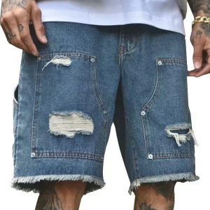 Custom Streetwear Jean Shorts Men’s Denim Shorts for Men Casual Denim Shorts