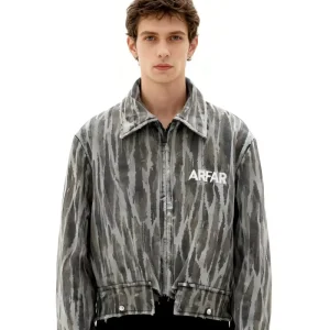 Custom Streetwear Windproof Heavyweight Cotton Distressed Cropped Baggy Zip Up Warm Men’s Denim Jacket