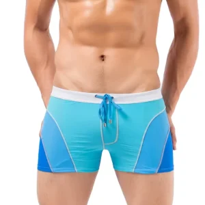 Custom Stylish Premium Men’s Gym Square Leg Swimwear Classic String Closure Surfing Swim Trunks