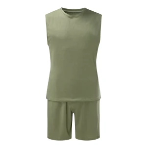 Custom Summer Sleeveless Active Men Gym Wear Two Piece Shorts Set Workout Clothing Jogger Suits Men Gym Fitness Sets