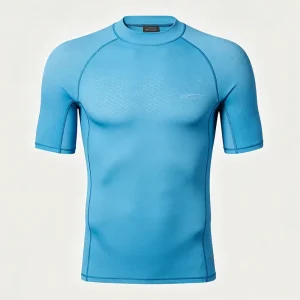 Custom Sustainable Recycled Fabric Men’s Short Sleeve UPF 50+ Rash Guard Quick Dry Surf Swimwear for Diving Snorkeling