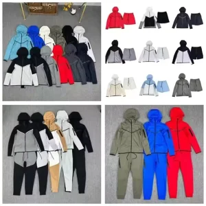 Custom Tech Fleece Men Tracksuit 2PCS Cotton Hoodie and Sweatpants and Shorts for Running