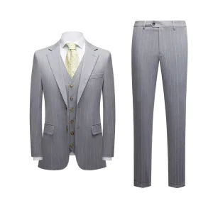 Custom Three Piece Blazer Set Single Buckle Fashion Wedding Groom Men’s Formal Suit