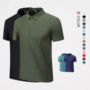 Custom Unisex Ice Silk Quick Dry Polo Shirt for Couples Summer Breathable T Shirt