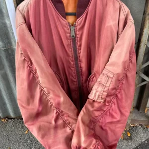 Custom Vintage Cropped Acid Wash Bomber Jacket Embroidery Man Pilot Coat Men’s Nylon Red Bomber Flight Jackets
